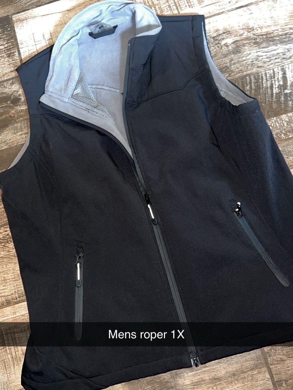 Roper Men's Black Vest with Gray Lining
